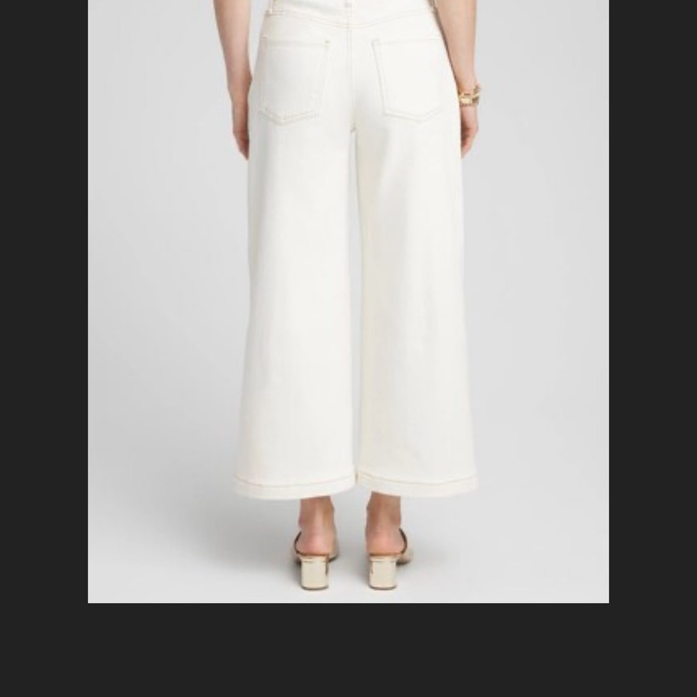 Chico's White Trouser Crop Pants - Picture 2 of 5
